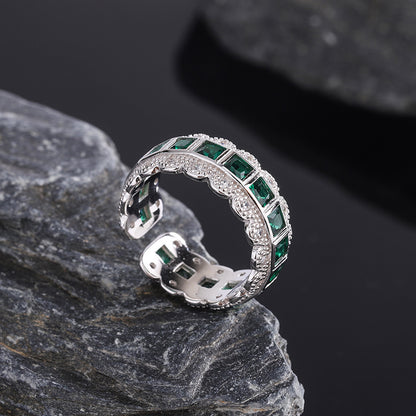 Lace Green Zircon Open Ring