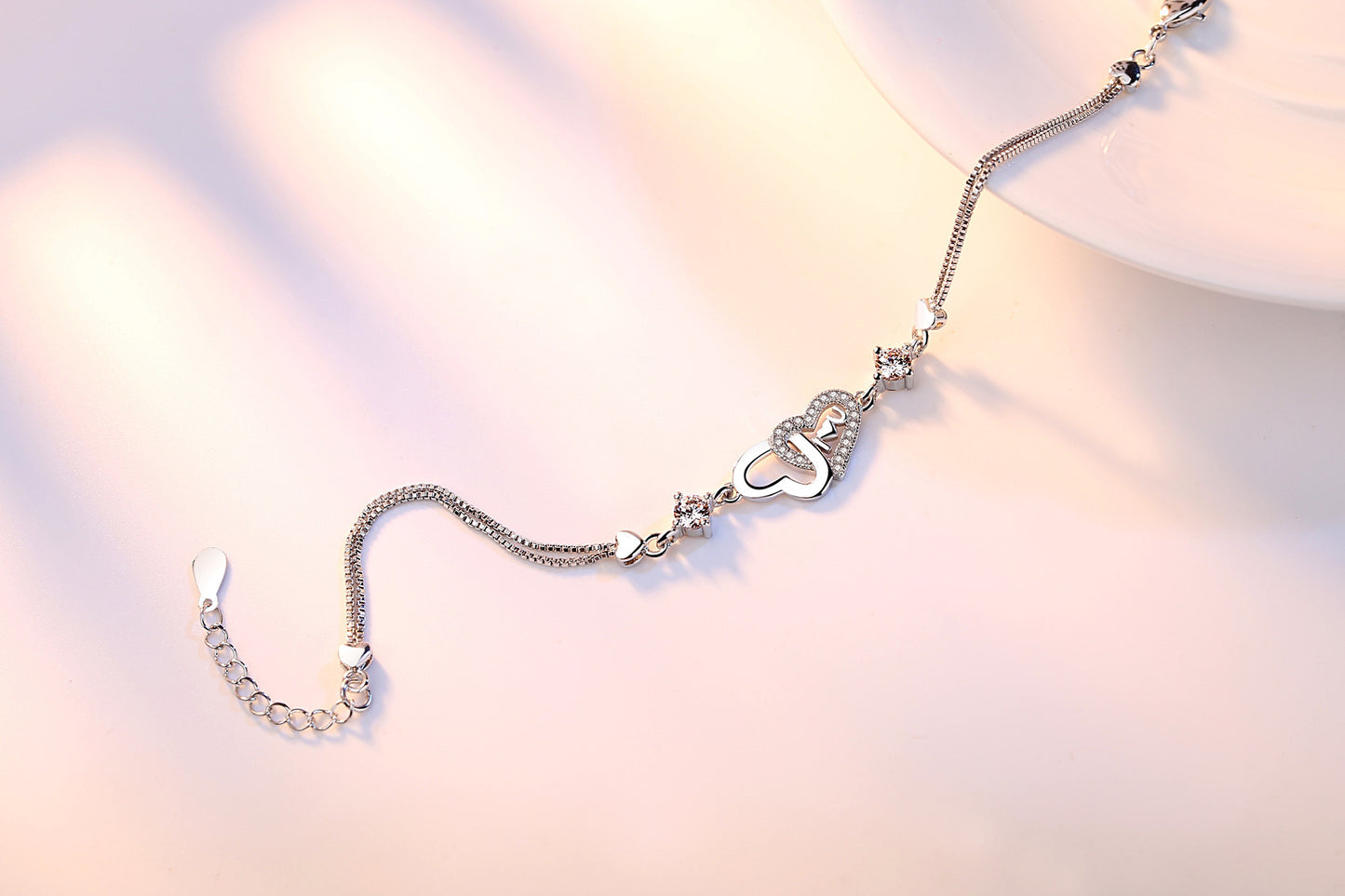 Lovely Heart Zircon Bracelet