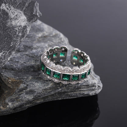 Lace Green Zircon Open Ring