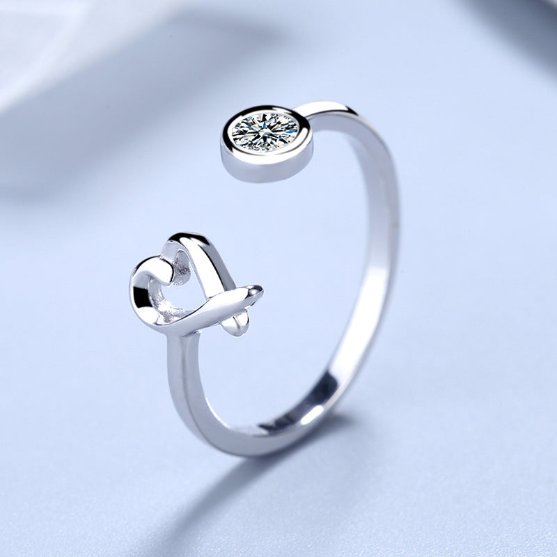 Versatile Heart Zircon Open Ring