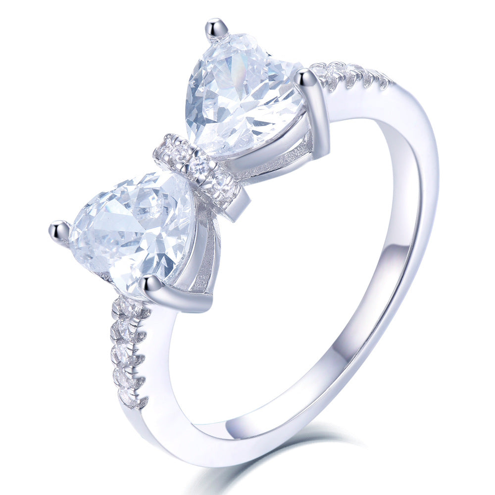 Bow Zircon Engagement Ring