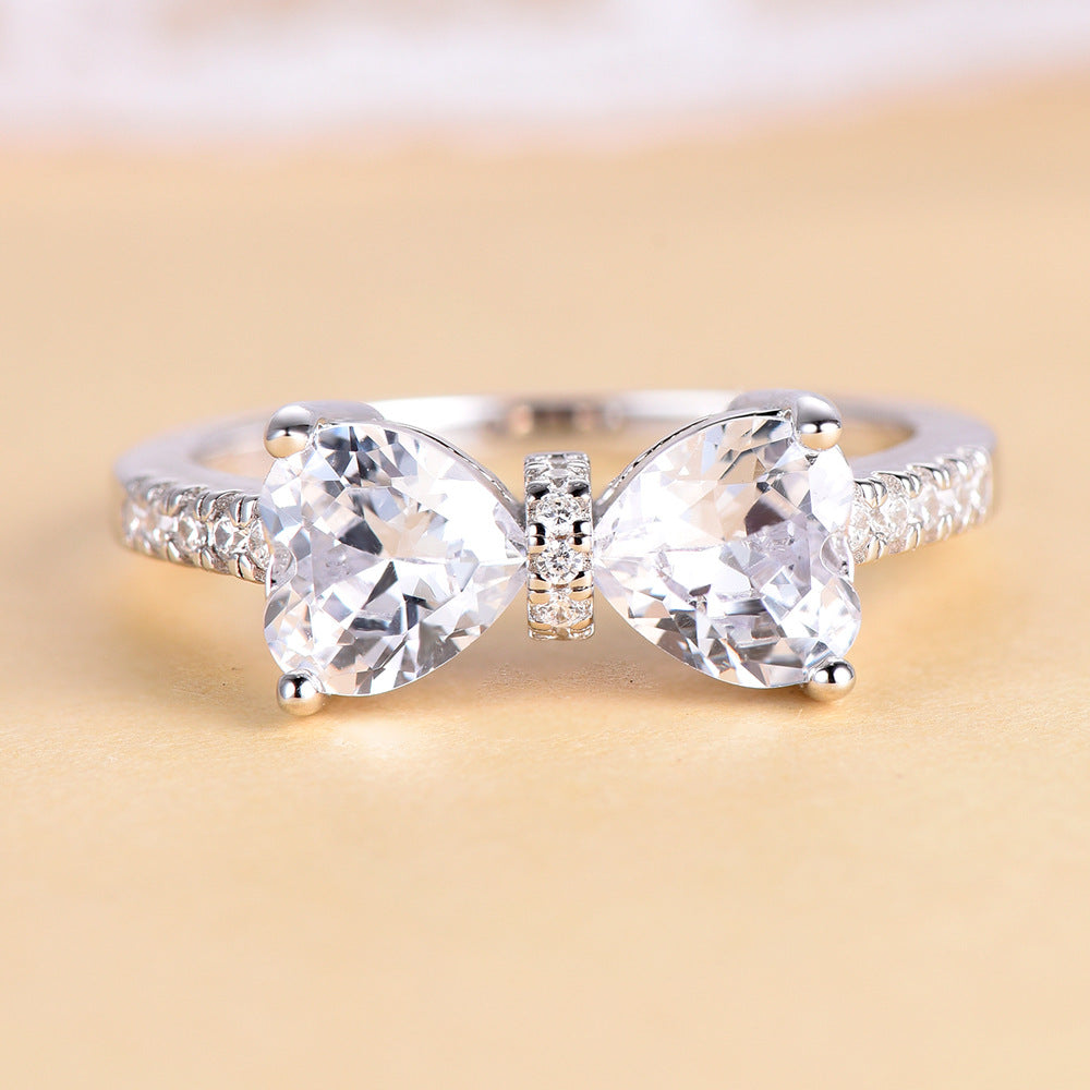 Bow Zircon Engagement Ring