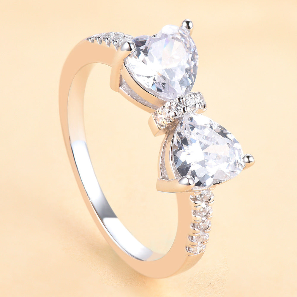 Bow Zircon Engagement Ring