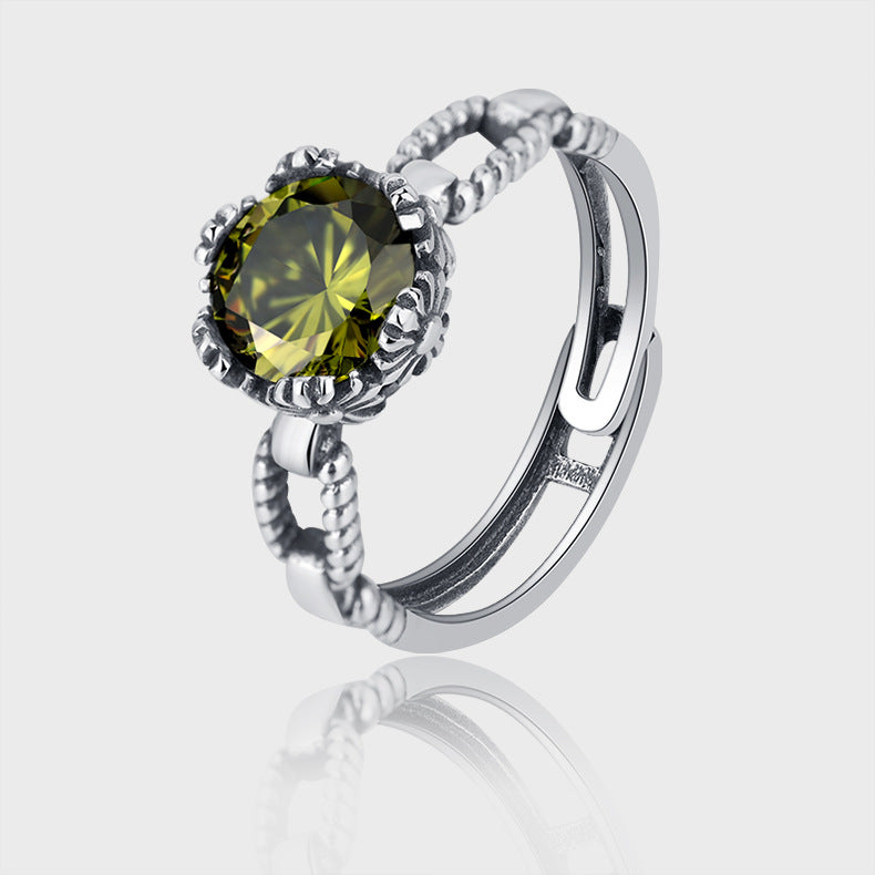 Vintage Green Zircon Ring