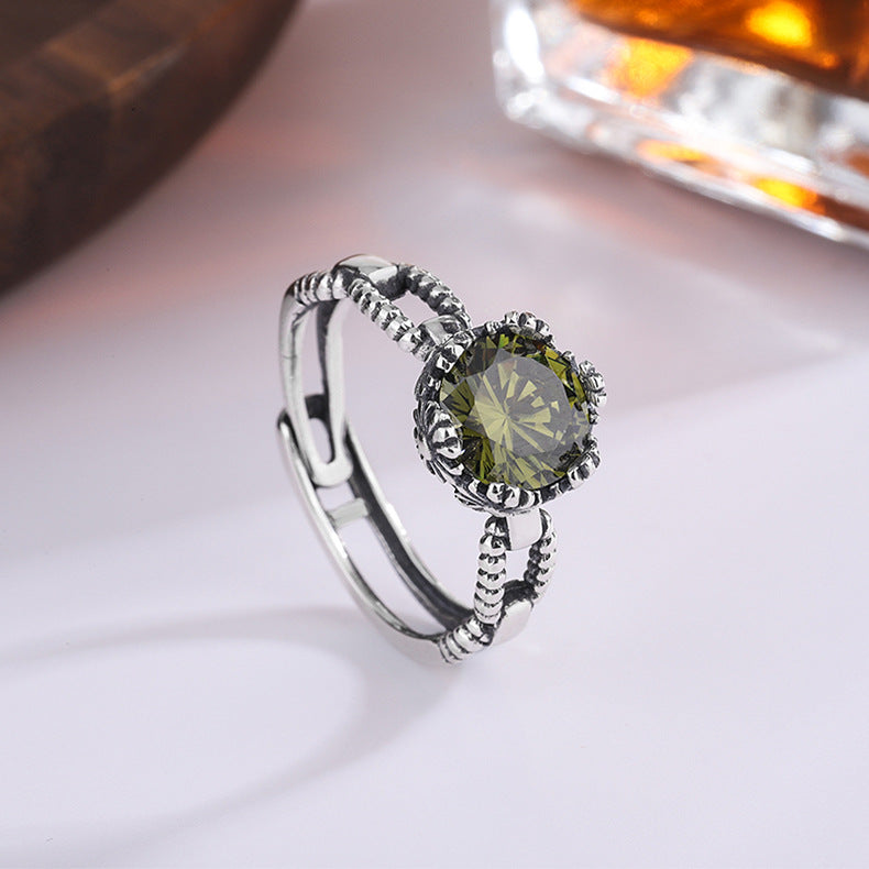 Vintage Green Zircon Ring