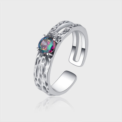 Colorful Zircon Open Ring