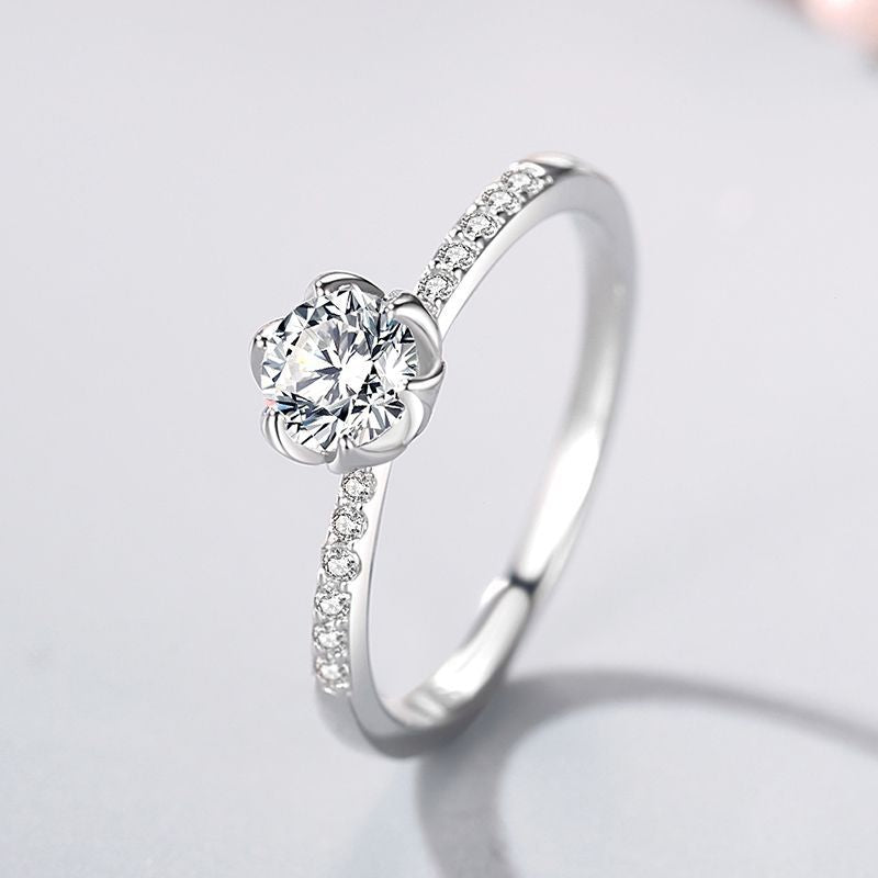 Blossom Zircon Engagement Ring