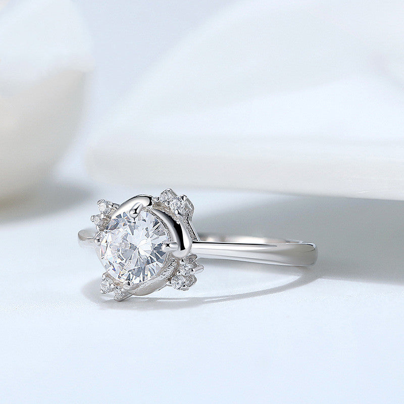 Heart Zircon Engagement Ring