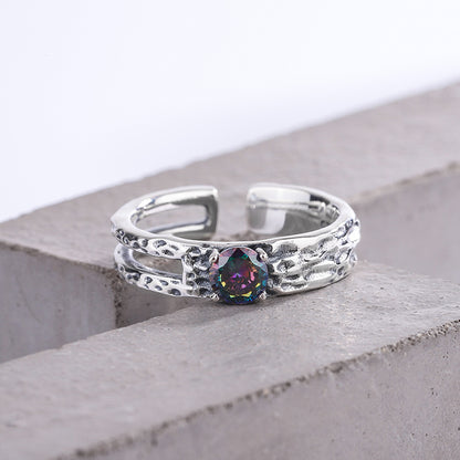 Colorful Zircon Open Ring