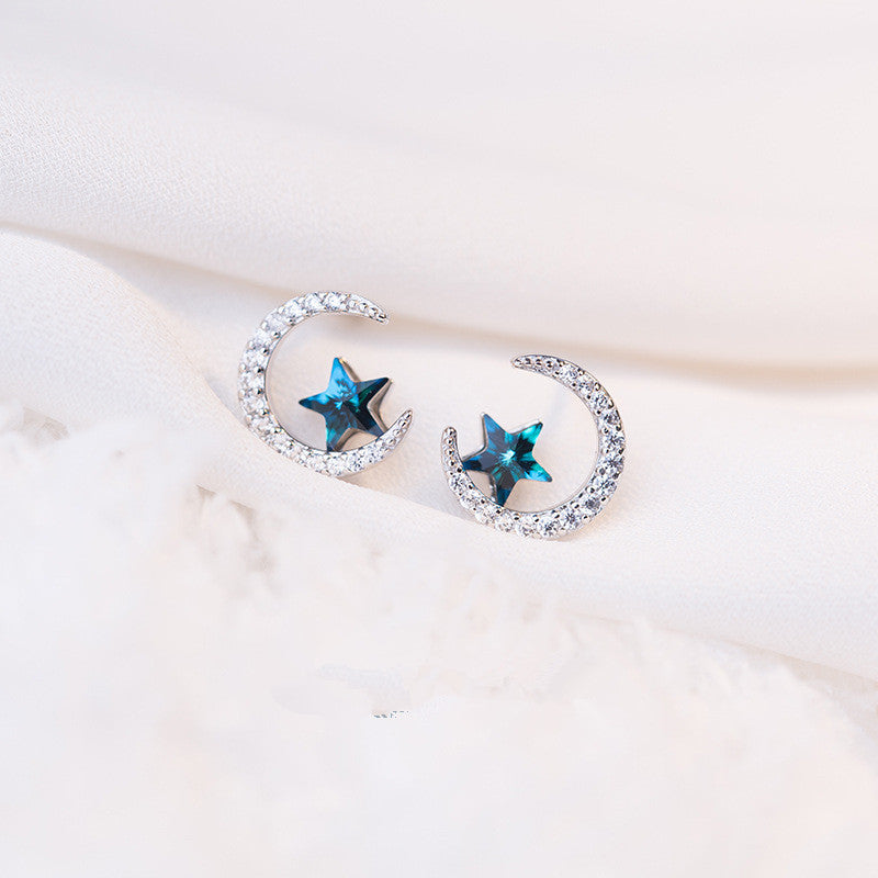 Blue Star Zircon Piercing Earrings