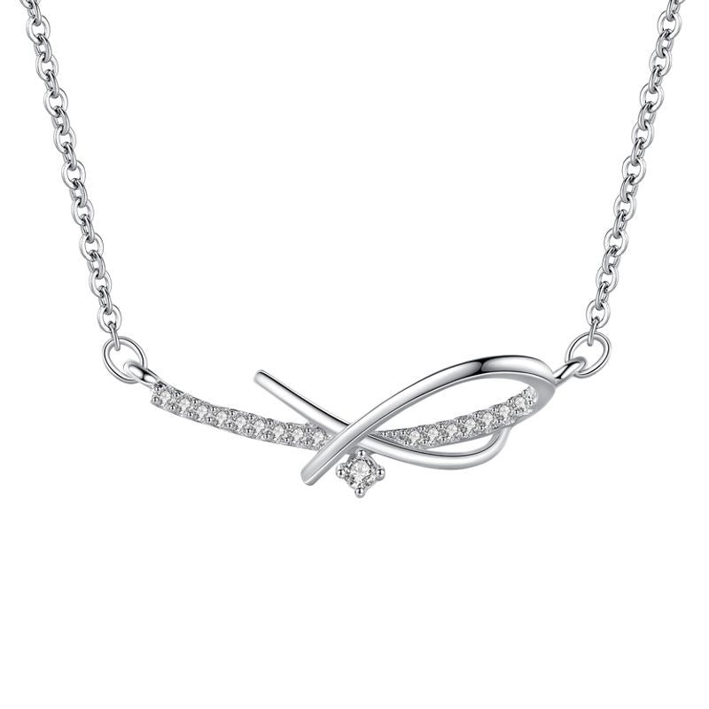 Bow Zircon Necklace