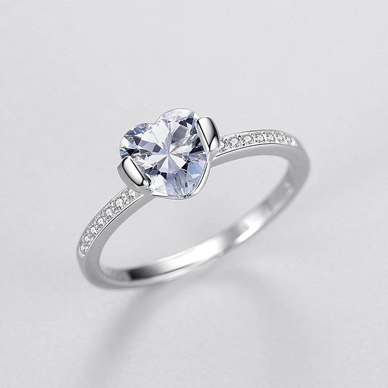 Heart Zircon Engagement Ring