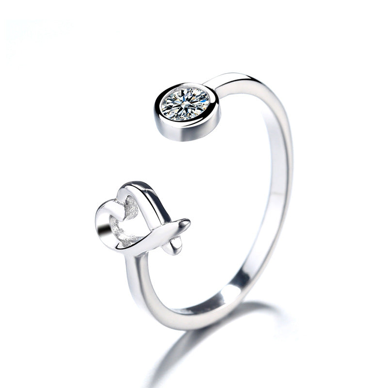 Versatile Heart Zircon Open Ring