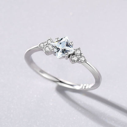 Rhombus Zircon Engagement Ring