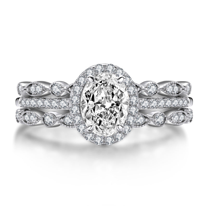 Oval Engagement Set Ring