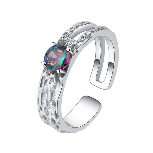 Colorful Zircon Open Ring