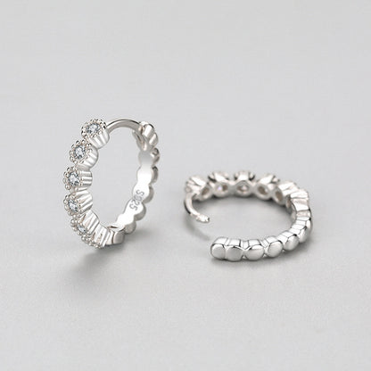 Niche Zircon Hoop Earrings