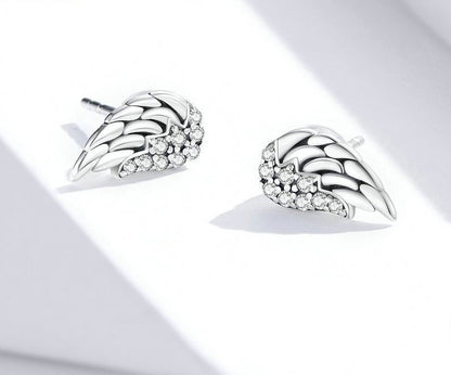 Angel Wings Zircon Stud Earrings