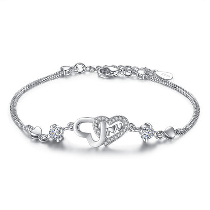 Lovely Heart Zircon Bracelet