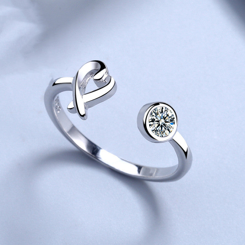 Versatile Heart Zircon Open Ring