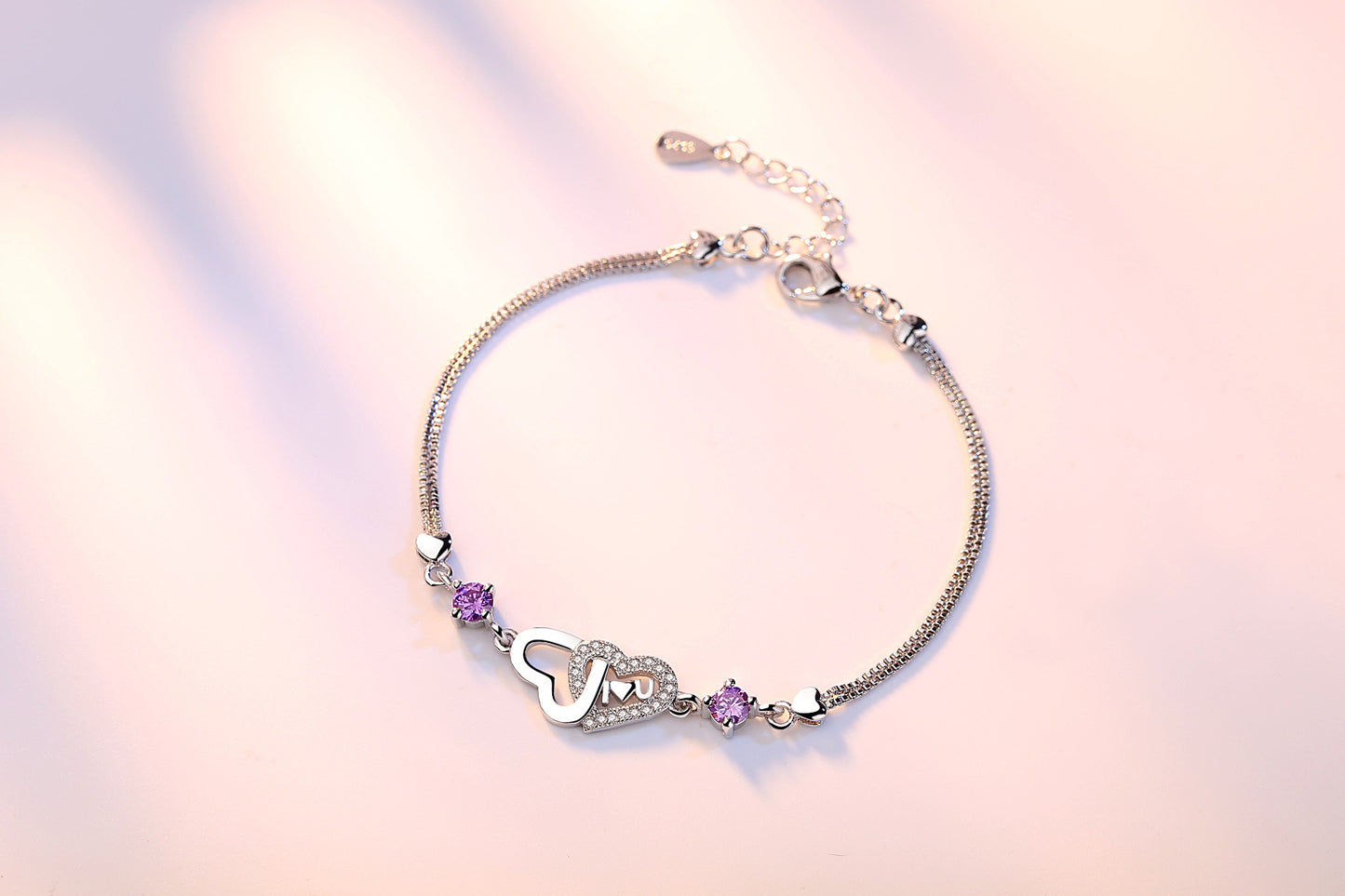 Lovely Heart Zircon Bracelet