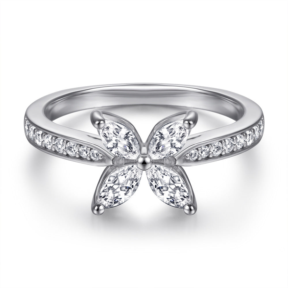 Jasmine Flower Zircon Engagement Ring