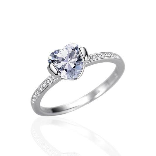 Heart Zircon Engagement Ring