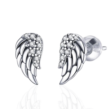 Angel Wings Zircon Stud Earrings