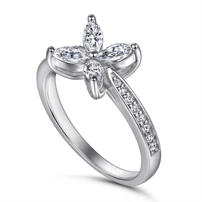 Jasmine Flower Zircon Engagement Ring