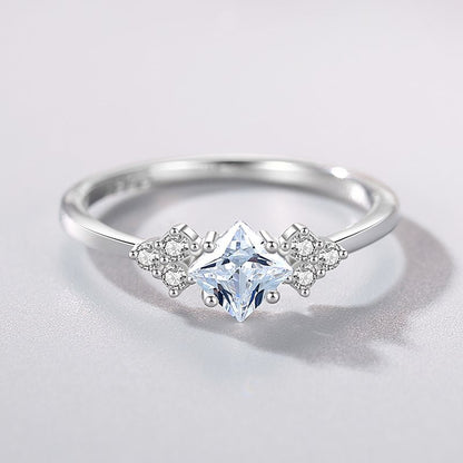 Rhombus Zircon Engagement Ring