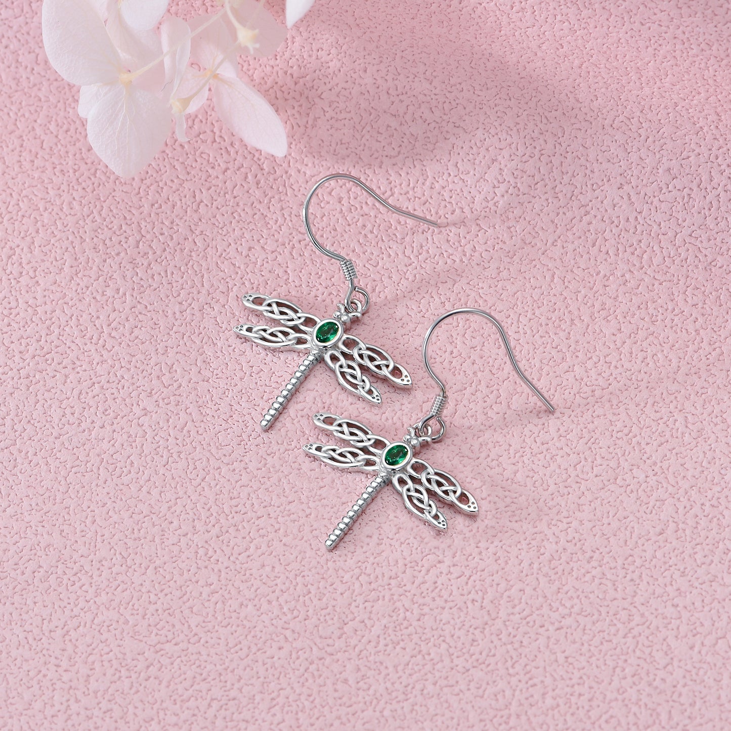 Dragonfly Zircon Dangle Earrings