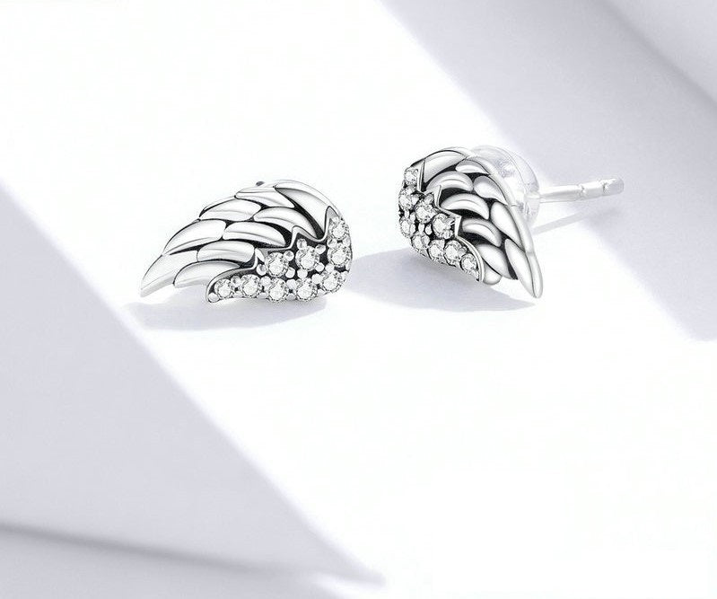 Angel Wings Zircon Stud Earrings