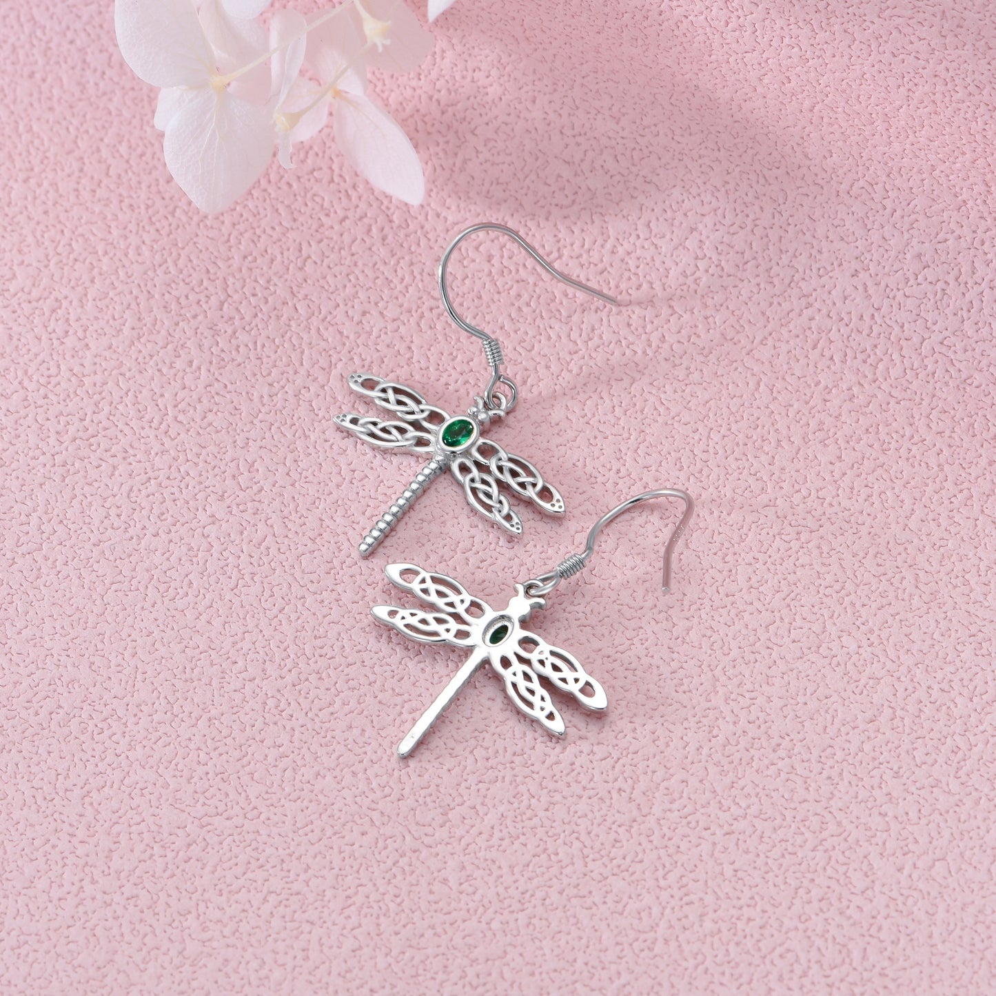 Dragonfly Zircon Dangle Earrings