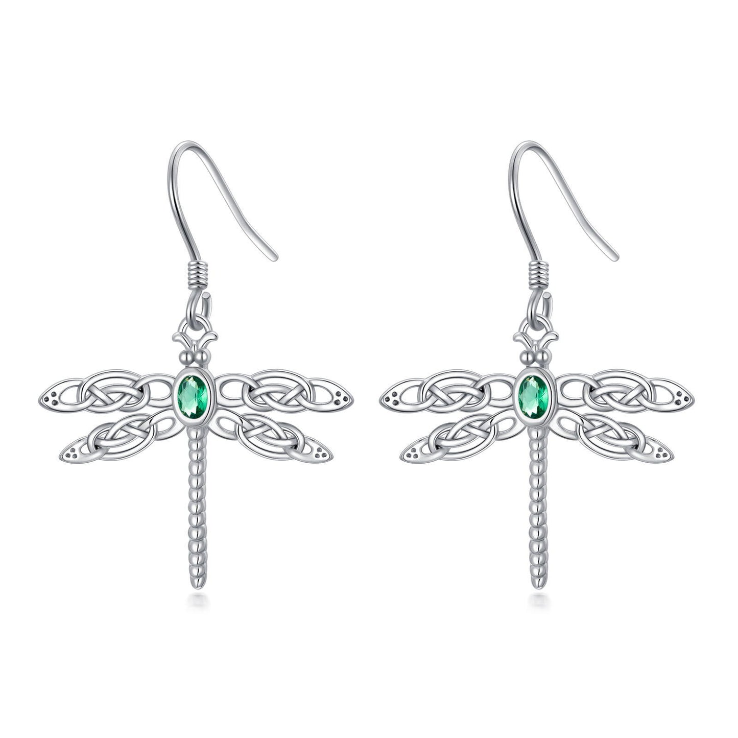 Dragonfly Zircon Dangle Earrings