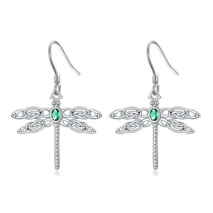 Dragonfly Zircon Dangle Earrings