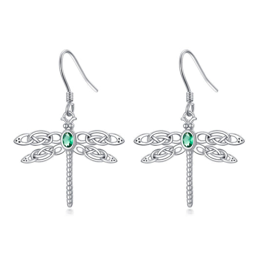 Dragonfly Zircon Dangle Earrings