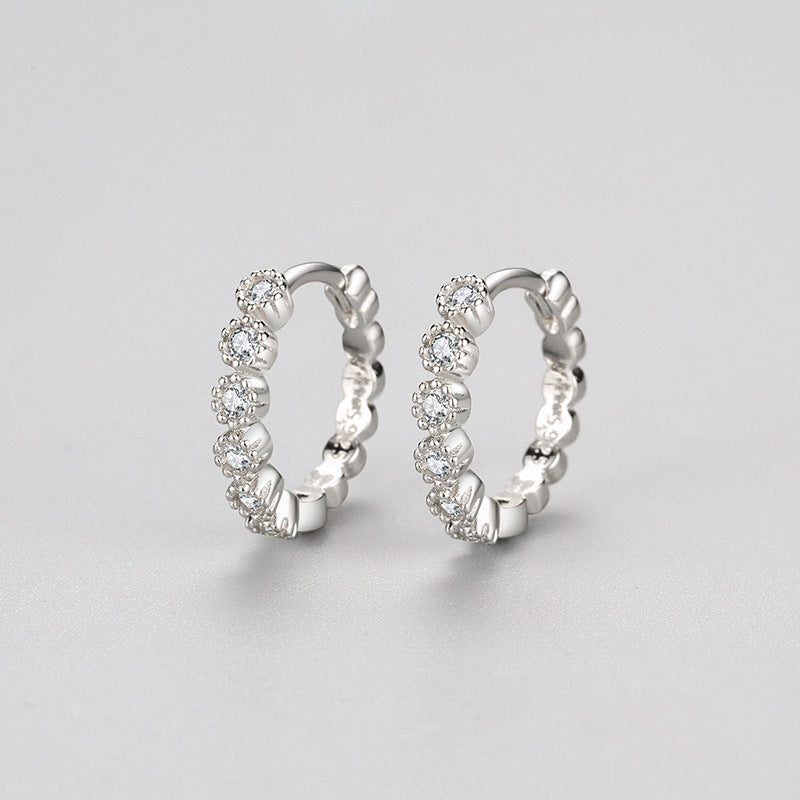 Niche Zircon Hoop Earrings