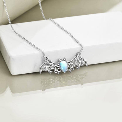 Bat Moonstone Necklace