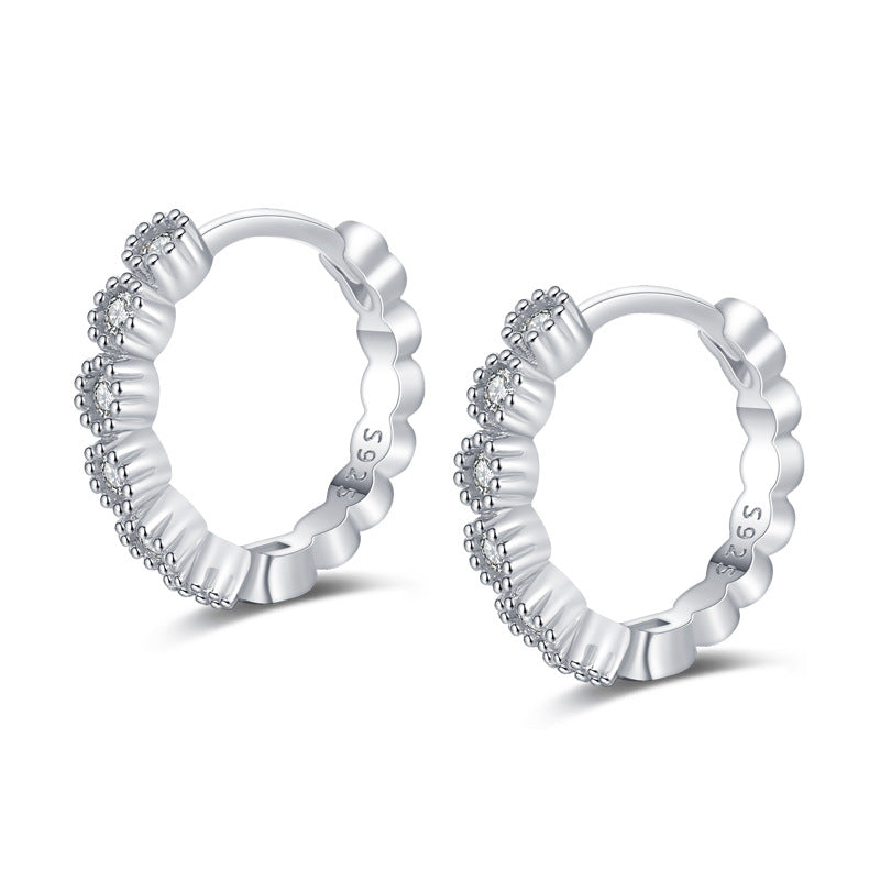 Niche Zircon Hoop Earrings